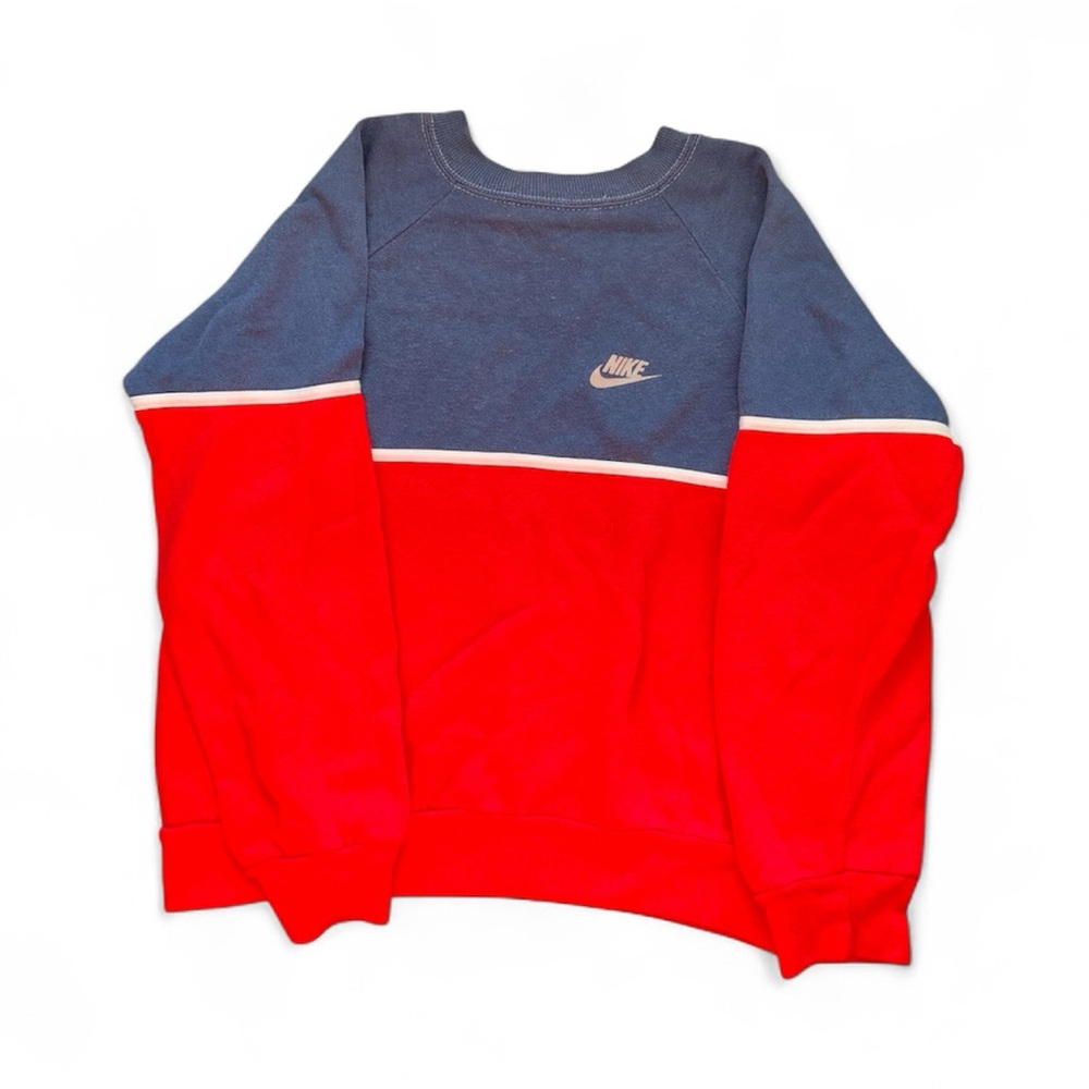 Nike Men's Bold Red and Navy Crewneck Sweater